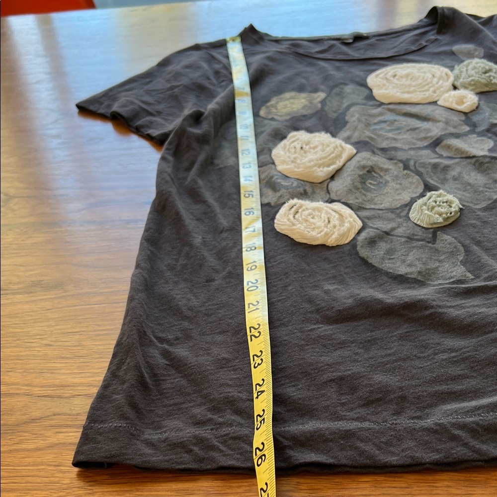 J. Crew Charcoal Gray Appliqué Cotton Tee - Picture 4 of 6